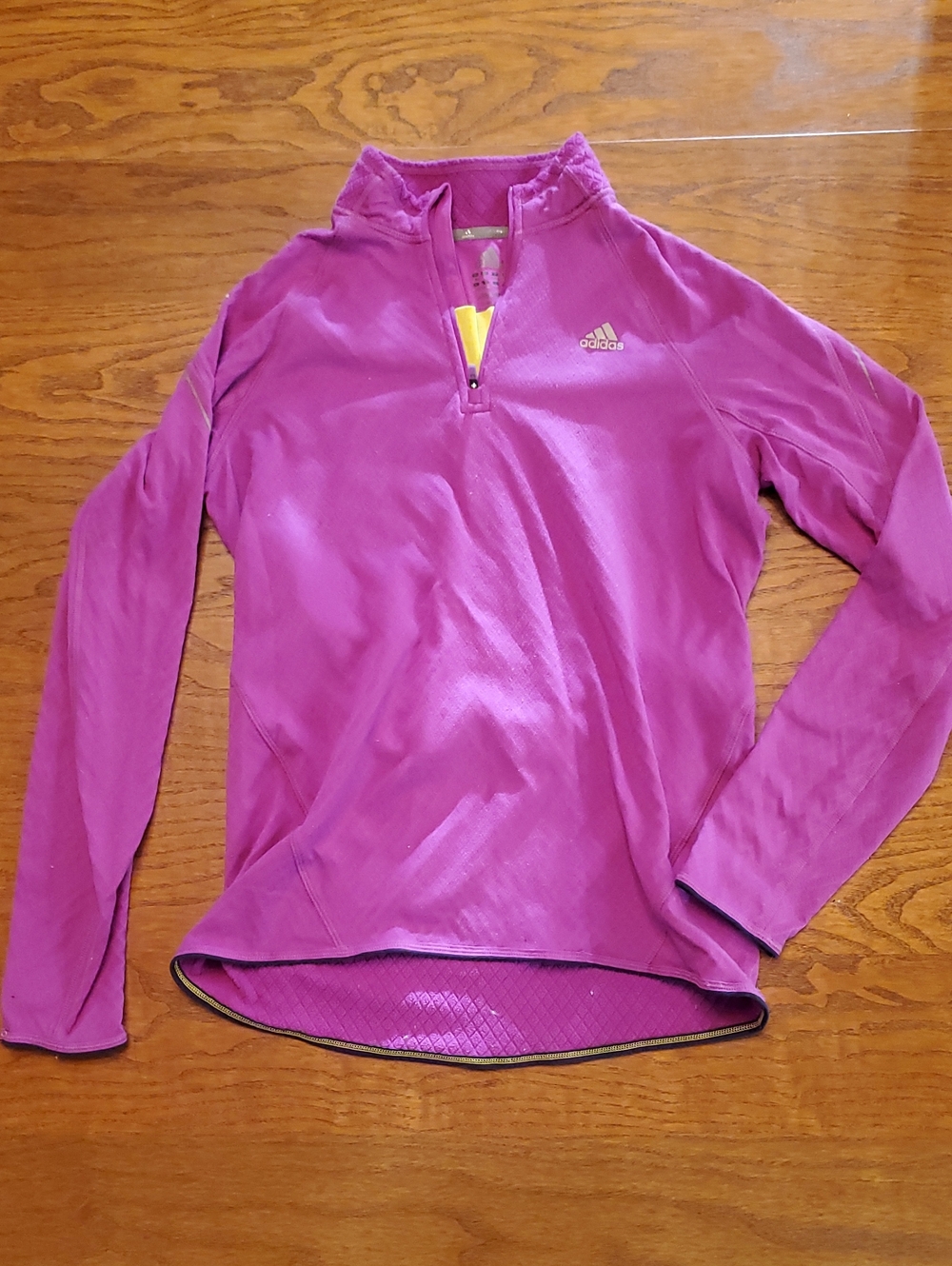 adidas Womens Magenta Half-Zip Performance ClimaWarm Long-Sleeve Top (M)